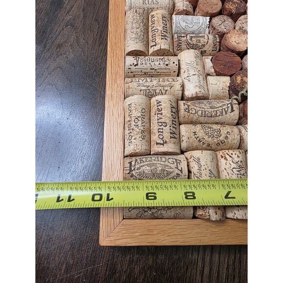 Wine Corks Art Piece Wall Art Handmade “Grapes” Design with Oak Frame - Picture 8 of 16